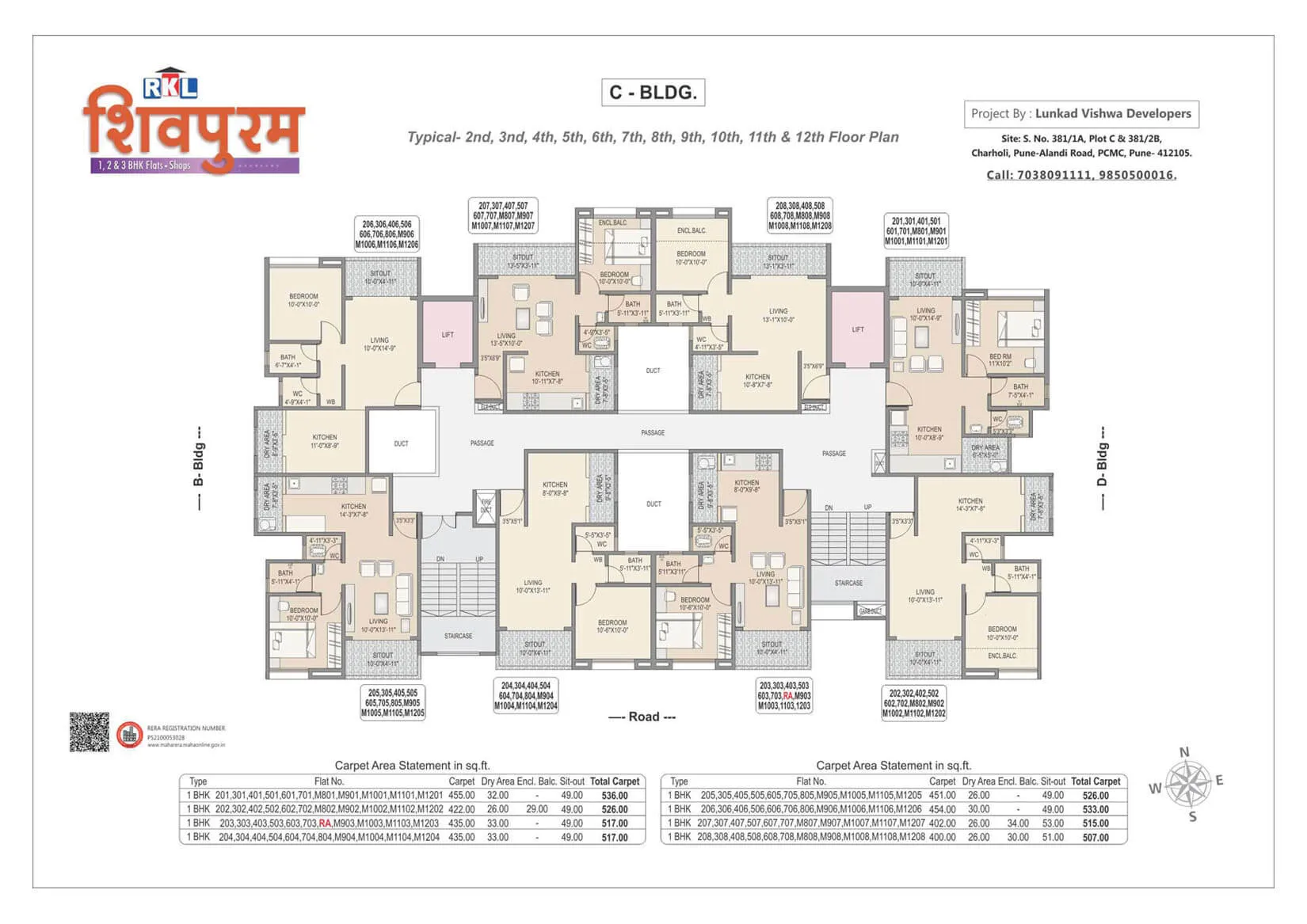 RKL Shivpuram - c-building-2-3-4-5-6-7-8-9-10-11-12-floor-plan