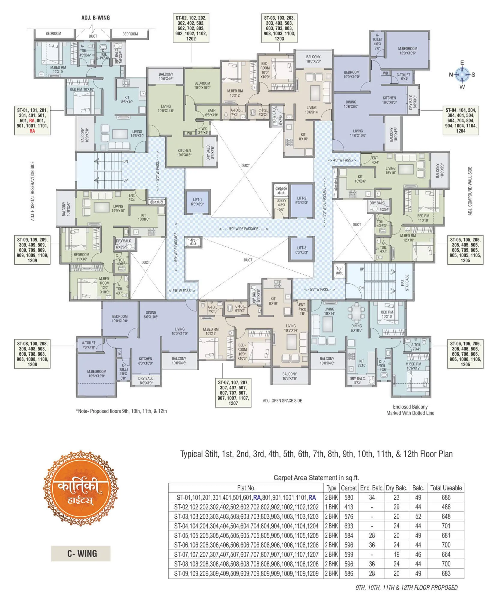 Kartiki Heights - C Wing - Floor Plan