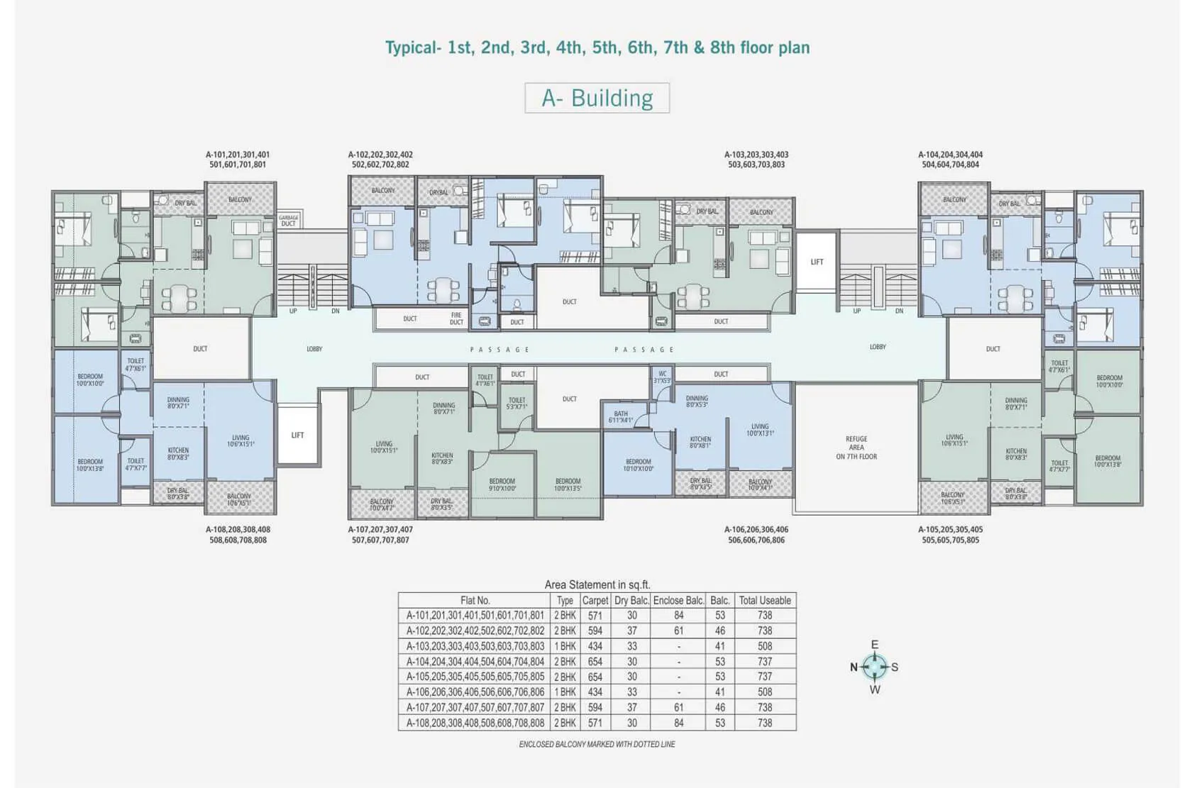 RKL Anand II - 1,2,3,4,5,6,7,8 Floor Plan