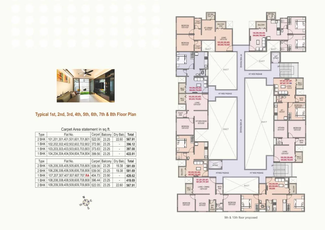RKL Durvankur1 - 1,2,3,4,5,6,7,8 Floor Plan
